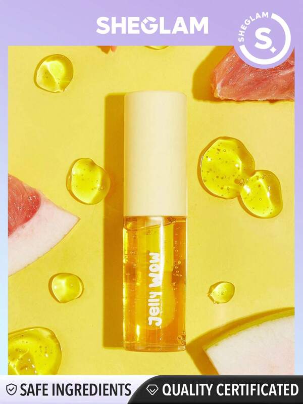 SHEGLAM Jelly Wow Hydrating Lip OilGrapefruit Glow Moisturizing Clear Lip Gloss Plumping Non