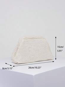 中等貝殼包極簡手拿包適用於日常 - 白色 - 查看 3