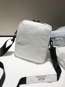 Bolso de hombro de estilo japonés Harajuku minimalista de unicolor, bolso cruzado cuadrado de lona, bolso de ocio adecuado para estudiantes, bolso universitario multifuncional para hombre, bolso de mensajero, bolso cilíndrico, bolso lateral, bolso de viaje de invierno, bolso de tela, bolso de regalo, bolso de campamento, bolso de vuelta al colegio, mochila blanca, artículos escolares de primavera
