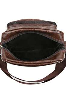 Mini Square Bag Brown Zipper Front Adjustable Strap For Daily, Handbag Schoolbag Sling Bag Sport Bag For High School University Student For Travel College School Waterproof Gifts For Men College Bag Fathers Day Gifts Summer Medieval Dad Vintage Bag Freshman For Books Back To School Multi-Functional Dorm Crossbody Bag Shoulder Bag Side Bag Students Commute Summer Bag Sling Bag For Man Man Bag Cross Body Bag Side Bag School Supplies Fall Messenger Bag Bag For Man Cylinder Bag Old Money Halloween Christmas Scream Men Bag Bag For Men - Brown - View 5