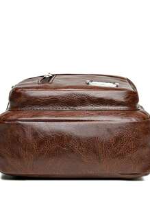 Mini Square Bag Brown Zipper Front Adjustable Strap For Daily, Handbag Schoolbag Sling Bag Sport Bag For High School University Student For Travel College School Waterproof Gifts For Men College Bag Fathers Day Gifts Summer Medieval Dad Vintage Bag Freshman For Books Back To School Multi-Functional Dorm Crossbody Bag Shoulder Bag Side Bag Students Commute Summer Bag Sling Bag For Man Man Bag Cross Body Bag Side Bag School Supplies Fall Messenger Bag Bag For Man Cylinder Bag Old Money Halloween Christmas Scream Men Bag Bag For Men - Brown - View 6