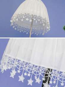 1 chiếc váy lót ren guipure trang trí hình ngôi sao tương phản thanh lịch dành cho tiệc cưới mùa thu dành cho nữ - Màu be - Xem 2