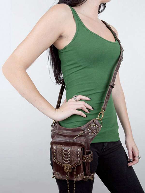 Motorcycle Rider Waist Leg Bag Steampunk Thigh Belt Bag Punk Rock