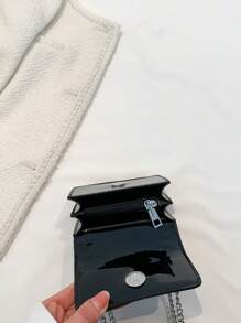 Mini Square Bag Star Detail Chain Strap - Black - View 4