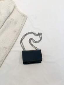 Mini Square Bag Star Detail Chain Strap - Black - View 6