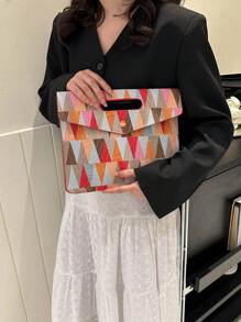 幾何樣式信封包翻蓋PU皮革時尚 - 彩色 - 查看 4