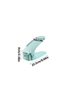 1入組塑膠鞋收納現代加厚可調節鞋架子收納和收納適用於地面 - 藍色 - 查看 2