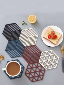 1入組PVC杯墊北歐幾何設計廚房桌杯墊 - 彩色 - 查看 1