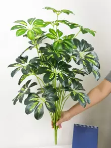 1 件塑料人造植物，人造叶枝，适用于派对、家居装饰、情人节、礼物 - 黃色 - 查看 4