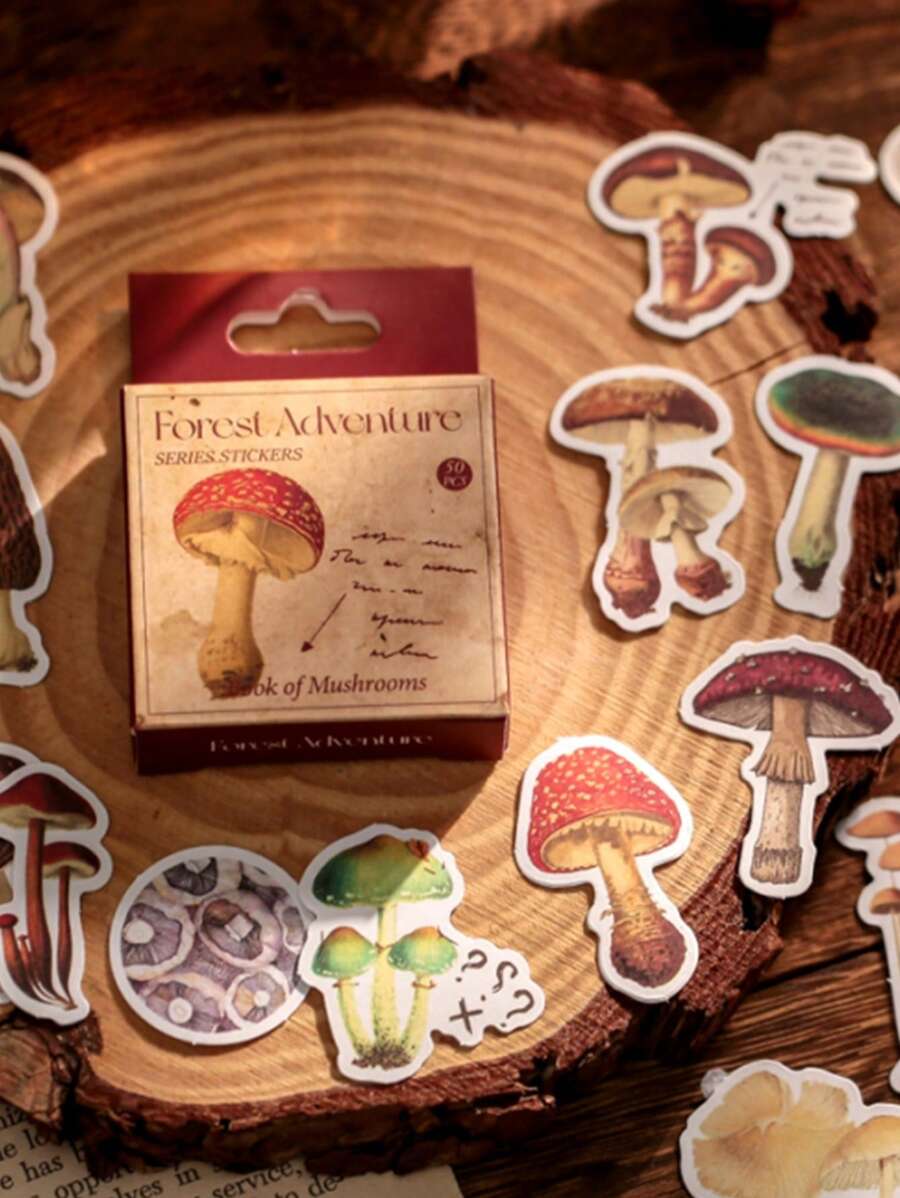 50pcs Mushroom Pattern Sticker - Multicolor - View 1