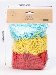 1pack Gift Wrap Crinkle & Filler Paper, Colorblock Shredded Paper For Gift Box - Multicolor - View 4