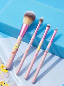 LOONEY TUNES X SHEIN 5pcs Pink Rabbit & Duck Patterned Makeup Brush - Pink - View 2