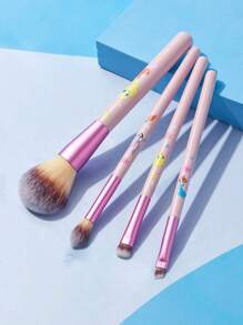 LOONEY TUNES X SHEIN 5pcs Pink Rabbit & Duck Patterned Makeup Brush - Pink - View 11