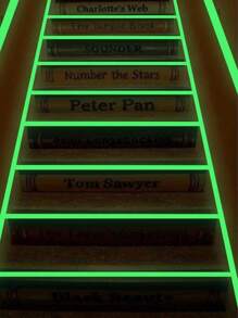 1roll Plastic Floor Sealing Sticker, Creative Glow In The Dark Tile Decoration Seam Tape For Home - Green - View 2