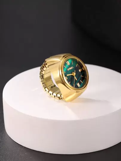 Hombres Anillo con diseño de reloj de acero inoxidable
