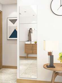 1入組PMMA裝飾鏡方形鏡子牆貼適合家用 - 白色 - 查看 1