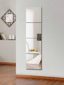 1入組PMMA裝飾鏡方形鏡子牆貼適合家用 - 白色 - 查看 4