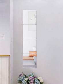 1入組PMMA裝飾鏡方形鏡子牆貼適合家用 - 白色 - 查看 6