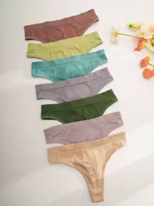 7件素色簡約風丁字褲
