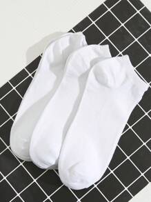 10pairs Men Solid Ankle Socks - White - View 2
