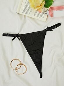 Women Sexy Lingerie Busur Huruf - Hitam - View 6