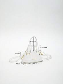 Túi đựng đồ họa chữ cái Thiết kế dây rút nhỏ - trắng - Xem 5