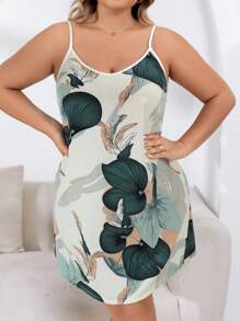 Plus Plants 印花吊带睡衣