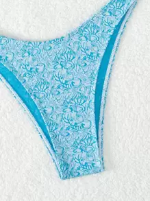 SHEIN Swim Bañador bikini triángulo halter floral