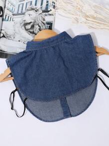 1 Nữ Nút Chi Tiết Khăn Choàng Thời Trang Dickey Cổ Trang Trí Quần Áo - Màu xanh lam - Xem 5