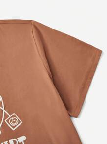 SHEIN Unity Plus Coffee & Slogan Graphic Tee ĐÓ LÀ ÁO TRÀ - Rỉ Nâu - Xem 6