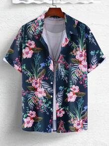Manfinity RSRT Men Tropical Print Shirt Without Tee - Multicolor - View 1