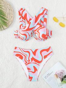 Bộ Bikini Nữ Hội Chữ thập Tất cả trên in - Nhiều màu - Xem 3