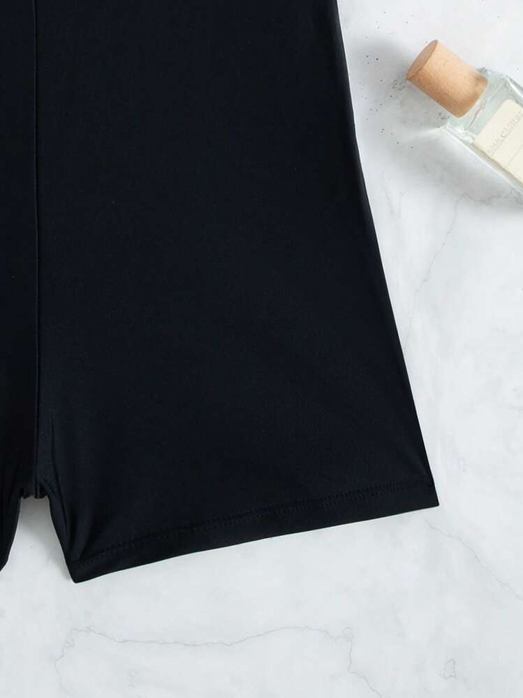 Bañador una pieza con estampado de leopardo con tira cruzada de espalda abierta - Verde - Ver 4