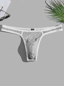 Hombres Tanga unido en contraste - Gris - Ver 1