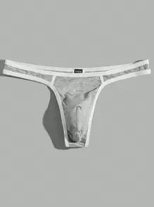 Hombres Tanga unido en contraste - Gris - Ver 3