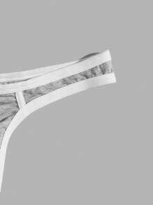 Hombres Tanga unido en contraste - Gris - Ver 4