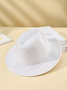 Pearl White Formal Hat - White - View 5