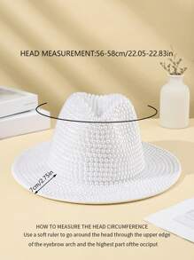 Pearl White Formal Hat - White - View 6