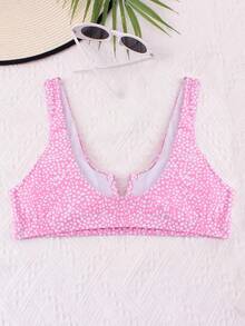 Áo Tops Bikini Nữ Tất cả trên in - Hồng - Xem 2