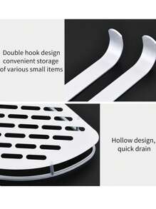 1 pieza Estante de almacenamiento de baño de acero inoxidable - Plateado - Ver 5