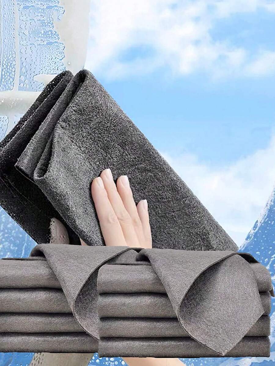 5pcs Solid Color Cleaning Rag - Grey - View 1