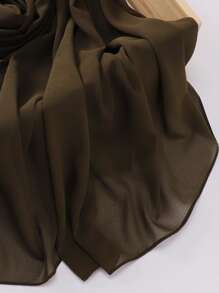 1pc Chiffon Hijab Scarf - Army Green - View 2