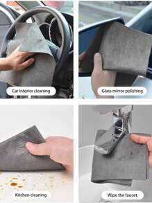 5pcs Solid Color Cleaning Rag - Grey - View 6