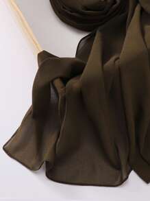 1pc Chiffon Hijab Scarf - Army Green - View 3