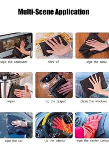 5pcs Solid Color Cleaning Rag - Grey - View 10