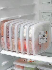 1入組PP多格食品儲物盒冰箱用簡約透明食品儲物盒