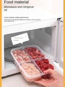 1入組PP多格食品儲物盒冰箱用簡約透明食品儲物盒