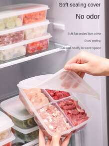 1入組PP多格食品儲物盒冰箱用簡約透明食品儲物盒