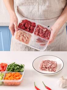 1入組PP多格食品儲物盒冰箱用簡約透明食品儲物盒