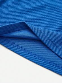 Muchica Solid Criss Cross Cami Top - Royal Blue - View 5